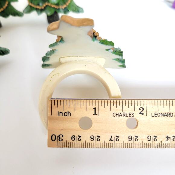 4 Christmas Tree Napkin Rings Holiday Table Décor Festive Set Dinner Party READ - Picture 6 of 9